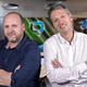 David Cage (left) and Guillaume de Fondaumière (right) pose in the Quantic Dream offices in 2020.